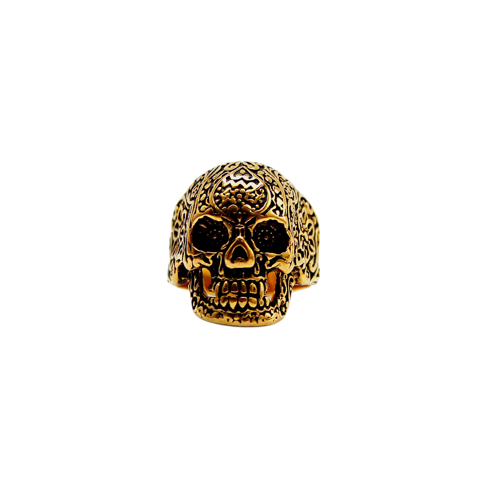 Anillo Aureus Dorado de acero quirúrgico con acabado dorado, diseño exclusivo para hombres sofisticados