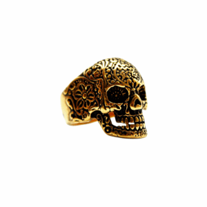 Anillo Aureus Dorado de acero quirúrgico con acabado dorado, diseño exclusivo para hombres sofisticados